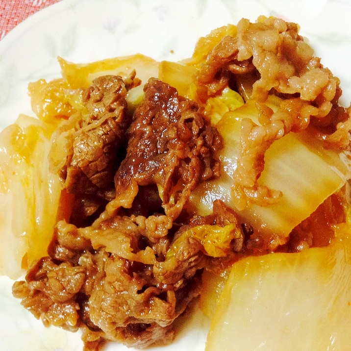 ピリ辛♪韓国風♡牛肉と白菜のコチュジャン炒め